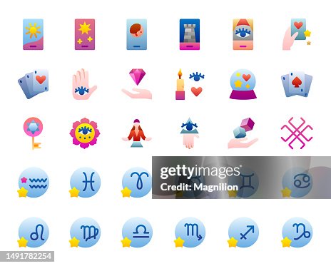 Divination Gradient Icons Set Divination Gradient Icons Set