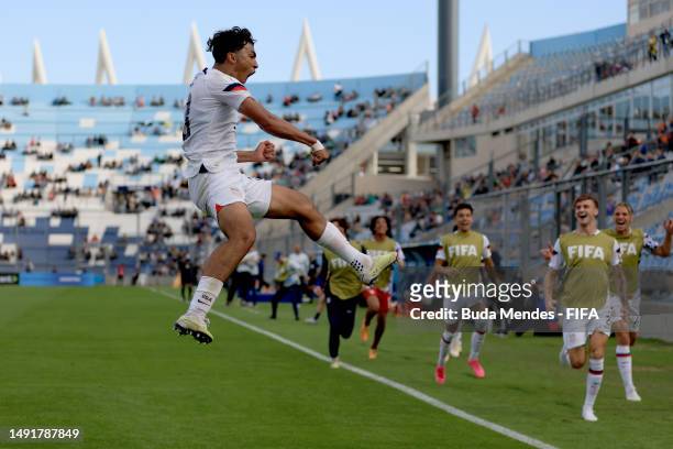 Jonathan Gomez of USA celebrates after scoring their first side goal during a FIFA U-20 World Cup Argentina 2023 Group B match between USA and...