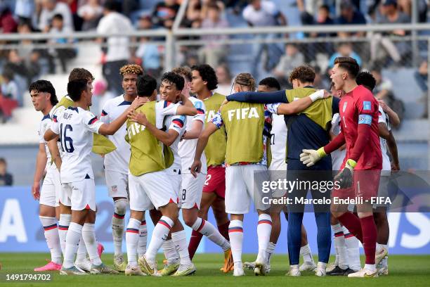 Jonathan Gomez of USA celebrates after scoring their first side goal during a FIFA U-20 World Cup Argentina 2023 Group B match between USA and...