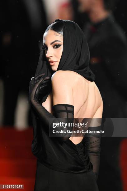 Giulia De Lellis attends the "May December" red carpet during the 76th annual Cannes film festival at Palais des Festivals on May 20, 2023 in Cannes,...