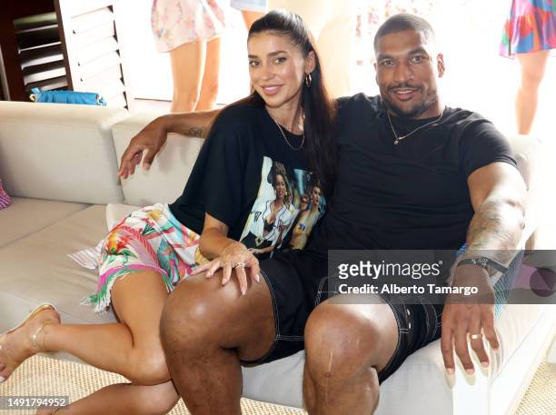 Nicole Williams English and Larry English attend as Sports Illustrated Swimsuit Celebrates the 2023 Issue Release with Swimsuit Island at The Guitar...