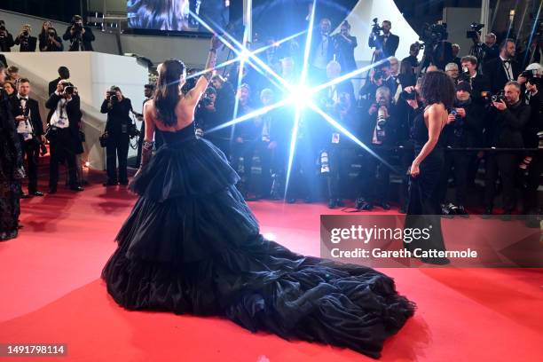 Kristina Liliana Chudinova attends the "Killers Of The Flower Moon" red carpet during the 76th annual Cannes film festival at Palais des Festivals on...