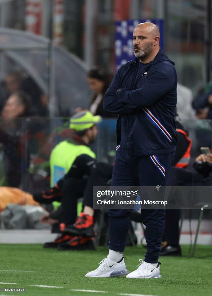 Dejan Stankovic Head coach of UC Sampdoria reacts as he looks on Dejan Stankovic Head coach of UC Sampdoria reacts as he looks on
