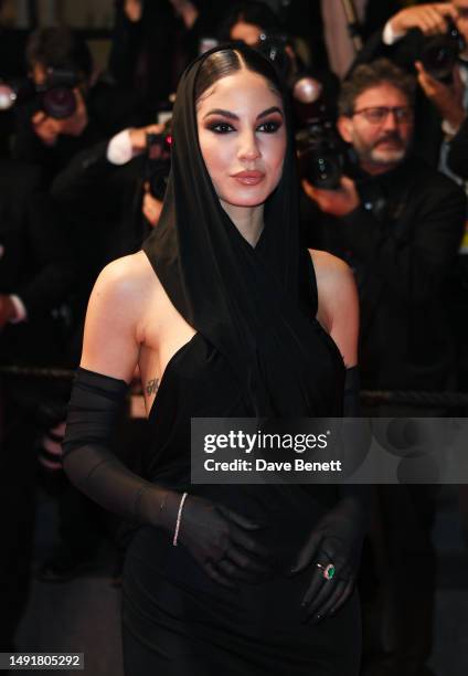 Giulia De Lellis attends the "May December" red carpet during the 76th annual Cannes film festival at Palais des Festivals on May 20, 2023 in Cannes,...