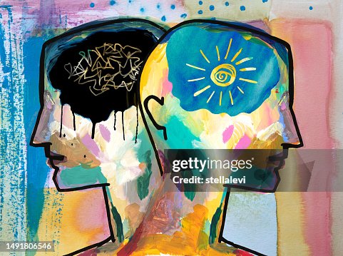 Person with bi-polar, mood disorder. Mental health concept Person with bi-polar, mood disorder. Mental health concept