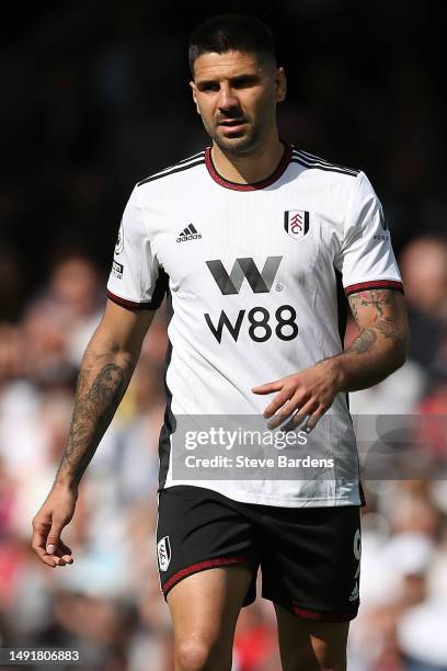 Aleksandar Mitrovic of Fulham during the Premier League match between Fulham FC and Crystal Palace at Craven Cottage on May 20, 2023 in London,...