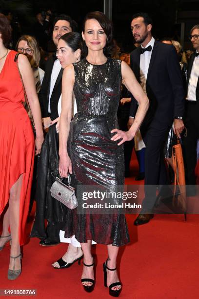 Carla Gugino attends the "May December" red carpet during the 76th annual Cannes film festival at Palais des Festivals on May 20, 2023 in Cannes,...