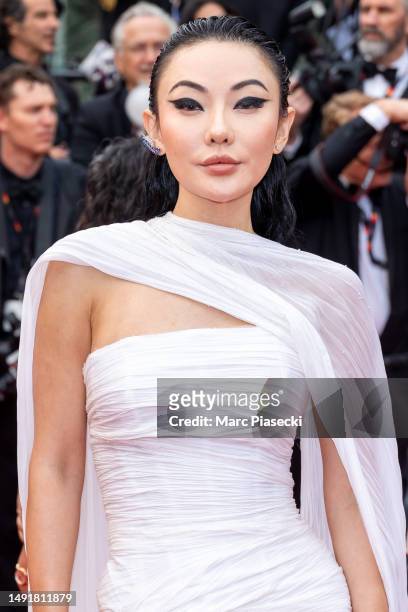 Jessica Wang attends the "Killers Of The Flower Moon" red carpet during the 76th annual Cannes film festival at Palais des Festivals on May 20, 2023...
