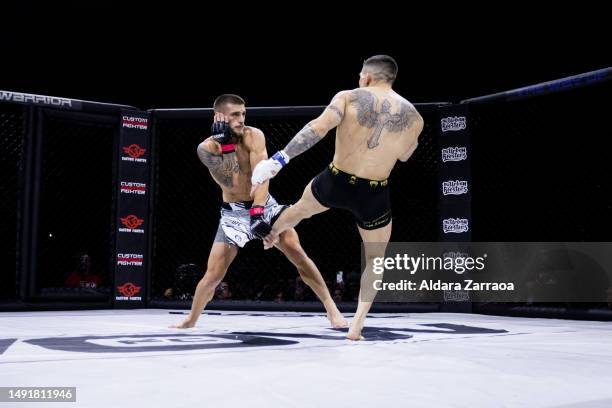 Aleksandre "El Conquistador" Topuria and Johan "The Silencer" Segas fight during the Mixed Martial Arts competition "WOW 9 Mixed Martial Arts...