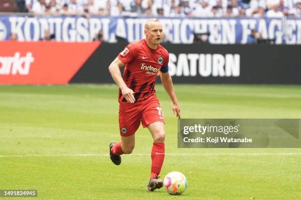 Sebastian Rode of Eintracht Frankfurt looks on during the Bundesliga match between FC Schalke 04 and Eintracht Frankfurt at Veltins-Arena on May 20,...