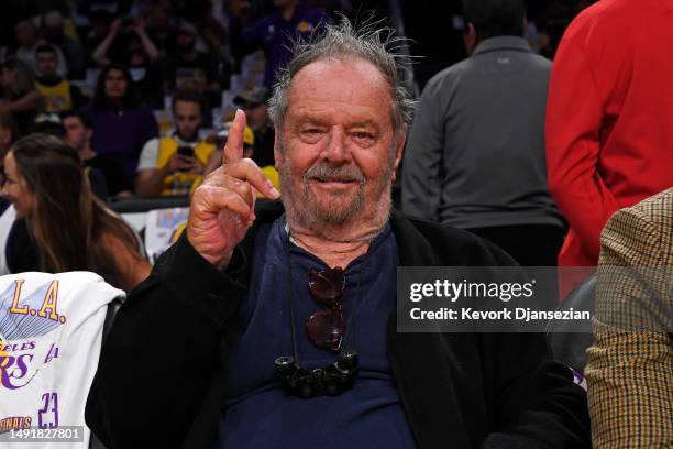 Jack Nicholson attends game three of the Western Conference Finals between the Los Angeles Lakers and the Denver Nuggetsat Crypto.com Arena on May...