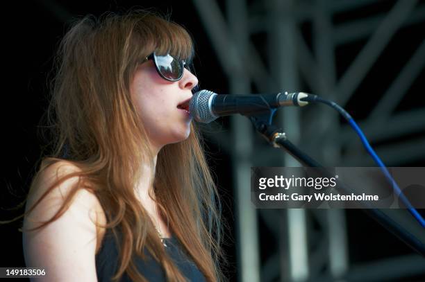 Hollie Warren of Novella performs on stage at Barkers pool New Music Stage during Tramlines music festival on July 21, 2012 in Sheffield, United...