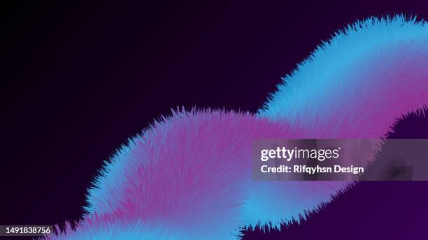 modern 3d flowing liquid fluffy shape abstract background - black fur background stock illustrations