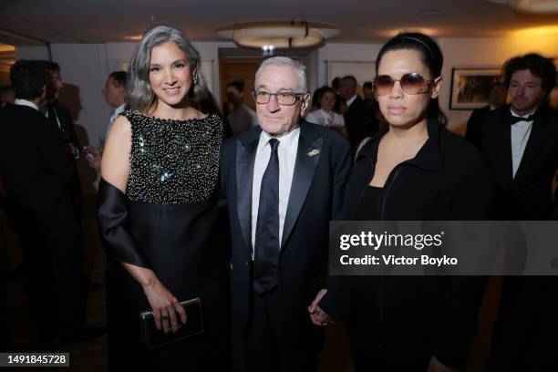 Radhika Jones, Robert De Niro and Tiffany Chen attend the Vanity Fair x Prada Party at the 2023 Cannes Film Festival at Hotel du Cap-Eden-Roc on May...