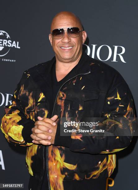 Vin Diesel arrives at the Charlize Theron Africa Outreach Project 2023 Block Party at Universal Studios Backlot on May 20, 2023 in Universal City,...