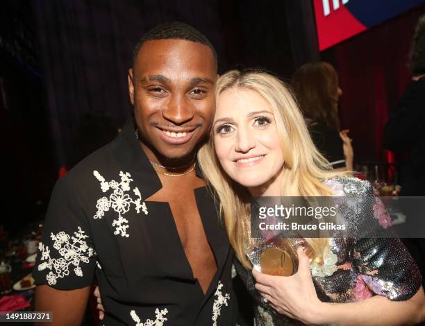 Jordan E. Cooper and Annaleigh Ashford pose at the 89th Annual Drama League Awards at The Ziegfeld Ballroom on May 19, 2023 in New York City.