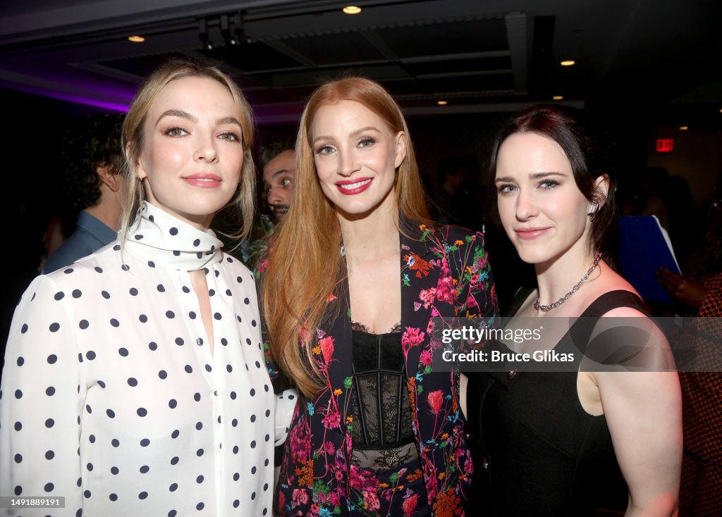 Jodie Comer, Jessica Chastain and Rachel Brosnahan pose at the 89th