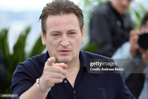 Benoît Magimel attends the "Omar La Fraise " photocall at the 76th annual Cannes film festival at Palais des Festivals on May 21, 2023 in Cannes,...