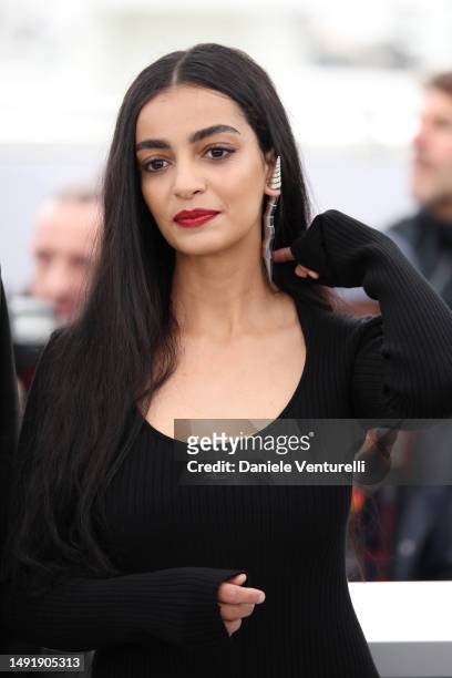 Meriem Amiar attends the "Omar La Fraise " photocall at the 76th annual Cannes film festival at Palais des Festivals on May 21, 2023 in Cannes,...