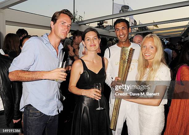 Otis Ferry, Pernilla Ohrstedt, Asif Khan and Martha Ward attend a private cocktail party celebrating the launch of Karl Lagerfeld's collections 'KARL...