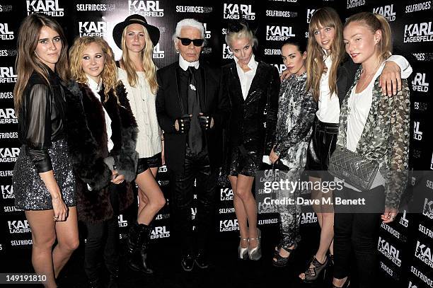 Jade Williams aka Sunday Girl, Juno Temple, Poppy Delevingne, Karl Lagerfeld, Daphne Guinness, Tallulah Harlech, Edie Campbell and Clara Paget attend...