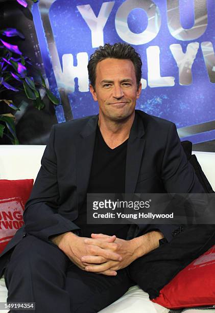 Actor Matthew Perry visits the Young Hollywood Studio on July 24, 2012 in Los Angeles, California.