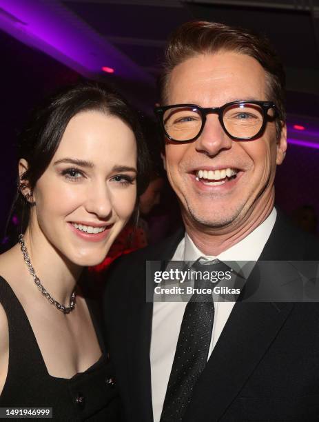 Rachel Brosnahan and Sean Hayes pose at the 89th Annual Drama League Awards at The Ziegfeld Ballroom on May 19, 2023 in New York City.