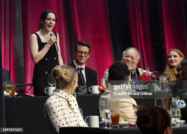 Rachel Brosnahan speaks during the 89th Annual Drama League Awards at The Ziegfeld Ballroom on May 19, 2023 in New York City.