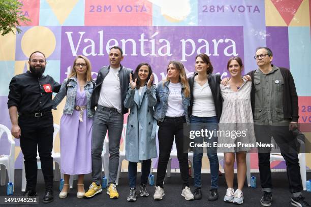 The spokesperson of Unidas Podemos in the Assembly of Madrid and candidate, Carol Alonso; the candidate of Podemos for Mayor of Madrid, Roberto...