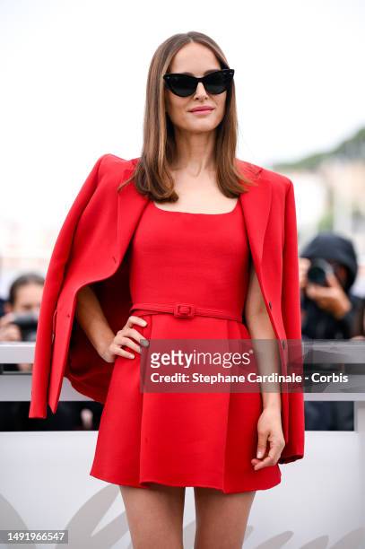 Natalie Portman attends the "May December" photocall at the 76th annual Cannes film festival at Palais des Festivals on May 21, 2023 in Cannes,...