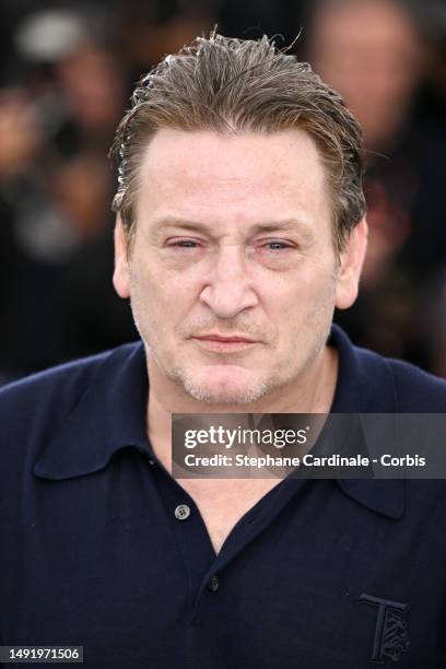 Benoit Magimel attends the "Omar La Fraise " photocall at the 76th annual Cannes film festival at Palais des Festivals on May 21, 2023 in Cannes,...