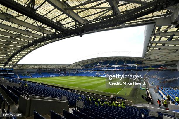 General view inside the stadium prior to the Premier League match between Brighton & Hove Albion and Southampton FC at American Express Community...