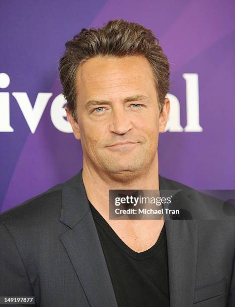 Matthew Perry arrives at the 2012 TCA Summer press tour - NBC photo call - Day 1 held at The Beverly Hilton Hotel on July 24, 2012 in Beverly Hills,...