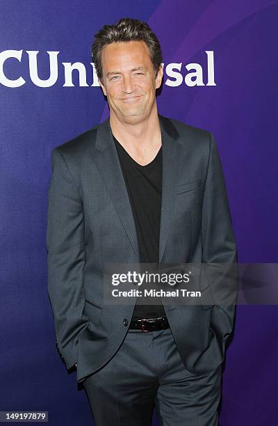 Matthew Perry arrives at the 2012 TCA Summer press tour - NBC photo call - Day 1 held at The Beverly Hilton Hotel on July 24, 2012 in Beverly Hills,...