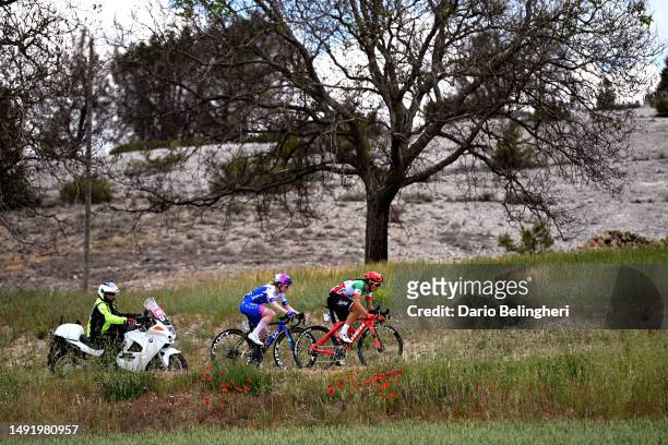 Alexandra Manly of Australia and Team Jayco-AlUla and Elisa Balsamo of Italy and Team Trek-Segafredo compete during the 8th Vuelta a Burgos Feminas...