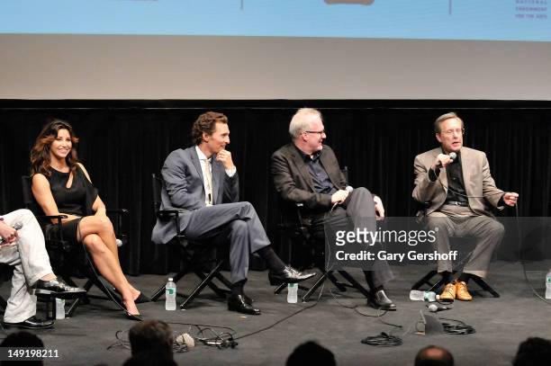 Actors Gina Gershon, Matthew McConaughey, playwright and actor Tracy Letts and film director William Friedkin attend a screening of 'Killer Joe' at...