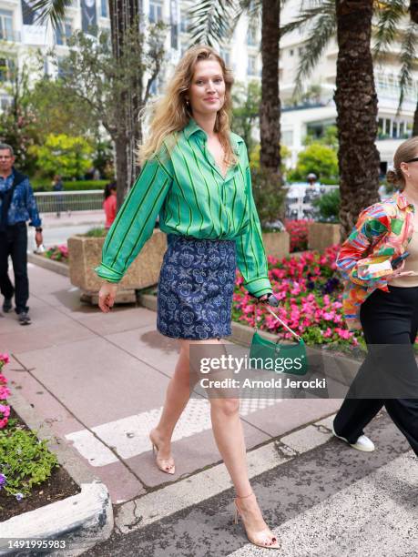 Toni Garrn is seen during the 76th Cannes film festival on May 21, 2023 in Cannes, France.