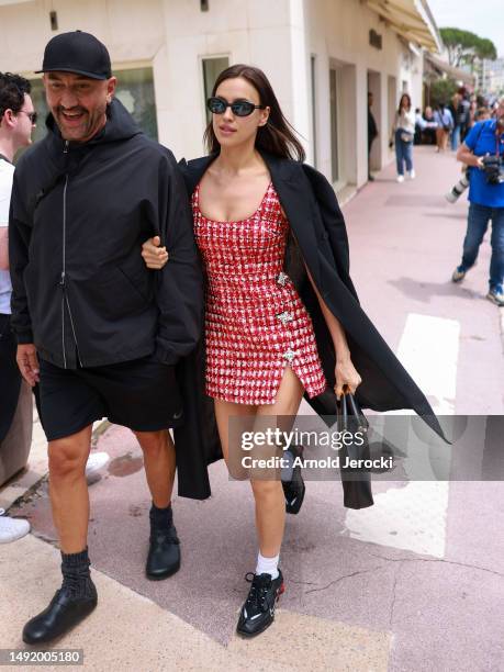 Irina Shayk is seen during the 76th Cannes film festival on May 21, 2023 in Cannes, France.