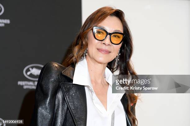 Michelle Yeoh attends the "Kering Women In Motion Talk" at the 76th annual Cannes film festival at on May 21, 2023 in Cannes, France.