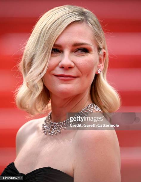 Kirsten Dunst attends the "Killers Of The Flower Moon" red carpet during the 76th annual Cannes film festival at Palais des Festivals on May 20, 2023...