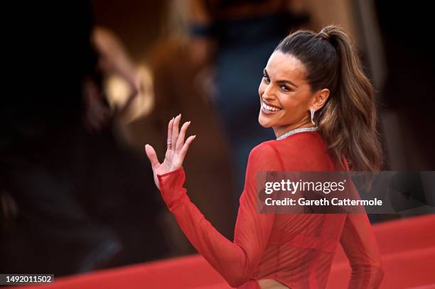 Izabel Goulart attends the "Killers Of The Flower Moon" red carpet during the 76th annual Cannes film festival at Palais des Festivals on May 20,...