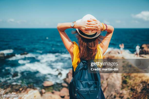 woman at beach holiday - bulgaria beach stock pictures, royalty-free photos & images