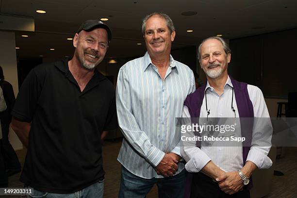 Clint Ward, Mike Clink and Eddie Kramer at I'm A Member - And You Should Be, Too! at The Recording Academy on July 24, 2012 in Los Angeles,...