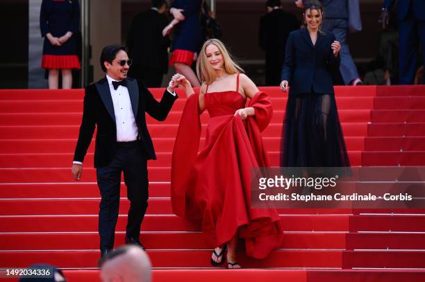Jennifer Lawrence attends the "Anatomie D'une Chute " red carpet during the 76th annual Cannes film festival at Palais des Festivals on May 21, 2023...
