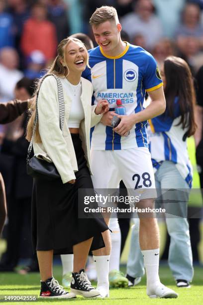 Evan Ferguson of Brighton & Hove Albion reacts with family following the Premier League match between Brighton & Hove Albion and Southampton FC at...