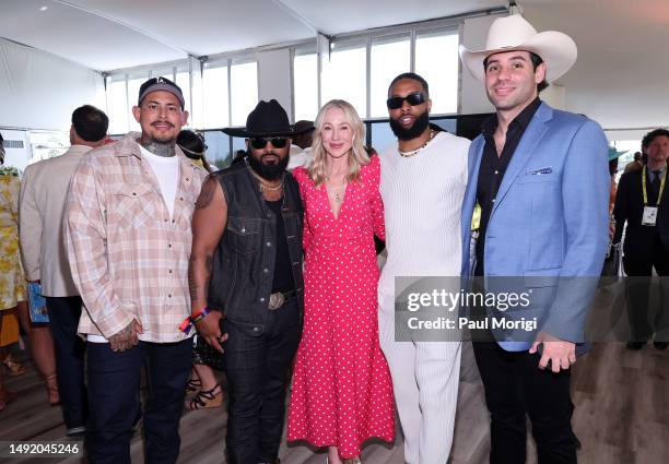 SuperDreww, Randy Savvy, Belinda Stronach, Chairwoman, CEO and President, The Stronach Group and 1/ST, Odell Beckham Jr. And Cam Fordham attend...