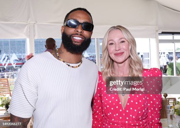 Odell Beckham Jr. And Belinda Stronach, Chairwoman, CEO and President, The Stronach Group and 1/ST attend Preakness 148 Hosted By 1/ST at Pimlico...