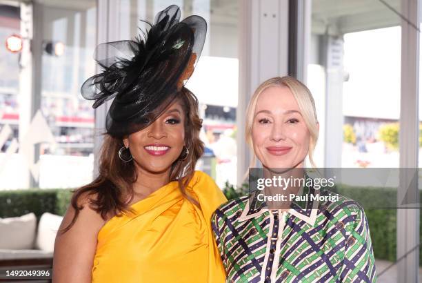 Dawn Moore, First Lady of Maryland and Belinda Stronach, Chairwoman, CEO and President, The Stronach Group and 1/ST attend Black-Eyed Susan Day...