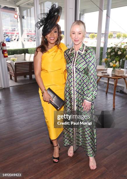 Dawn Moore, First Lady of Maryland and Belinda Stronach, Chairwoman, CEO and President, The Stronach Group and 1/ST attend Black-Eyed Susan Day...
