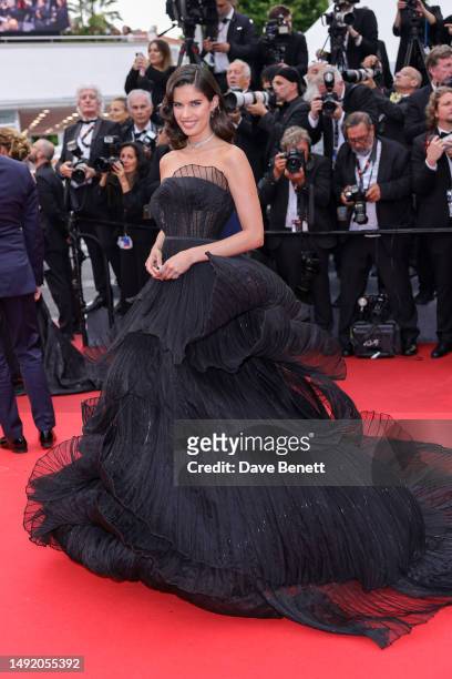 Sara Sampaio attends the Cannes Film Festival World Premiere of Apple Original Films' "Killers Of The Flower Moon" at the Palais des Festivals on May...